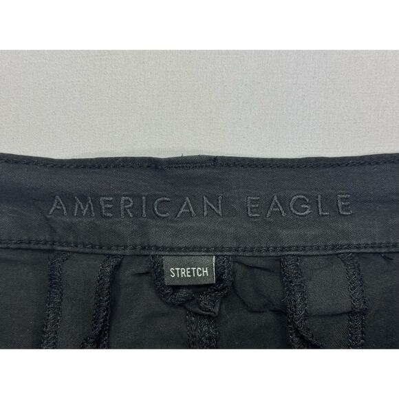 American Eagle Women's Barrel Leg Black Cargo Pants - Size 16 Reg (39x26.5) - Picture 3 of 5